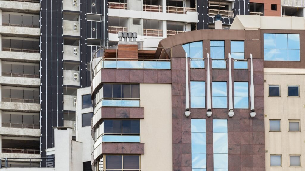 Closeup shot of high-rise buildings