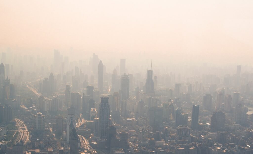 View of the pollution in Shanghai
